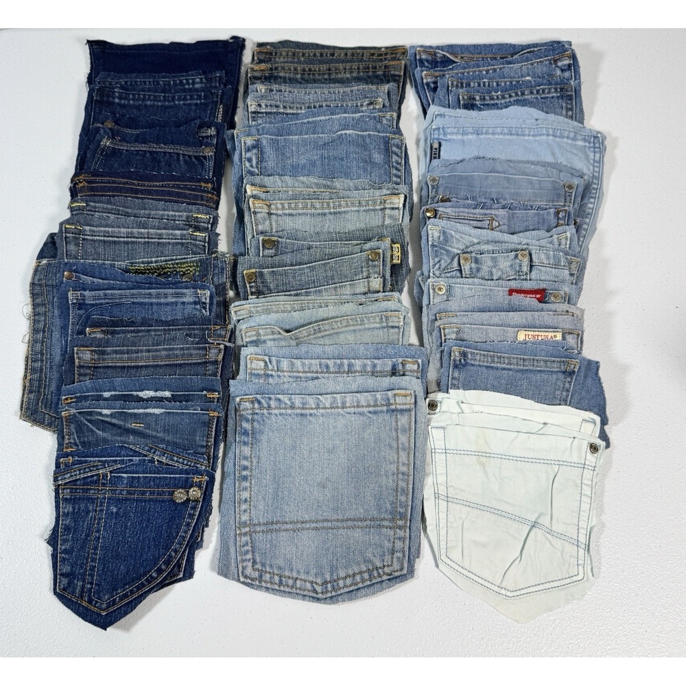 52 Denim Jean Back Pockets 26 Matching Pairs Sewing Quilting Crafts Upcycle